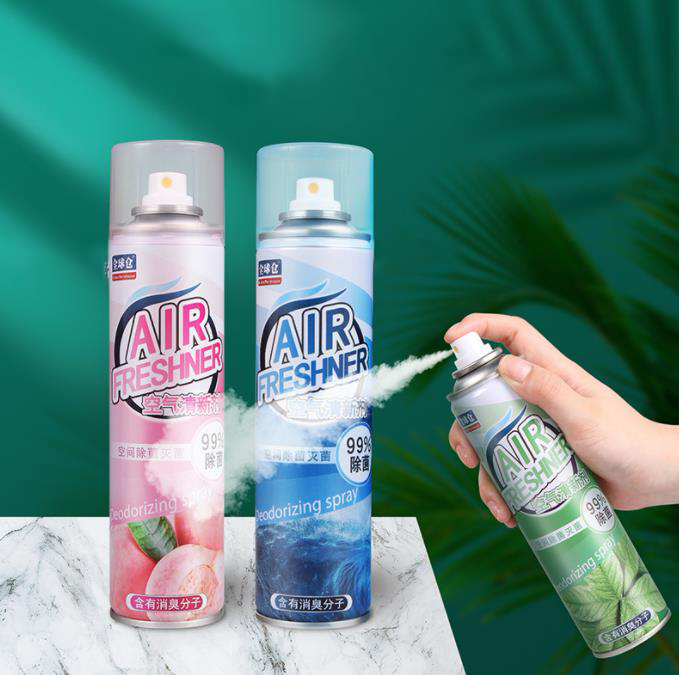 Ambientador fabricado con l&iacute;nea de llenado de aerosoles.