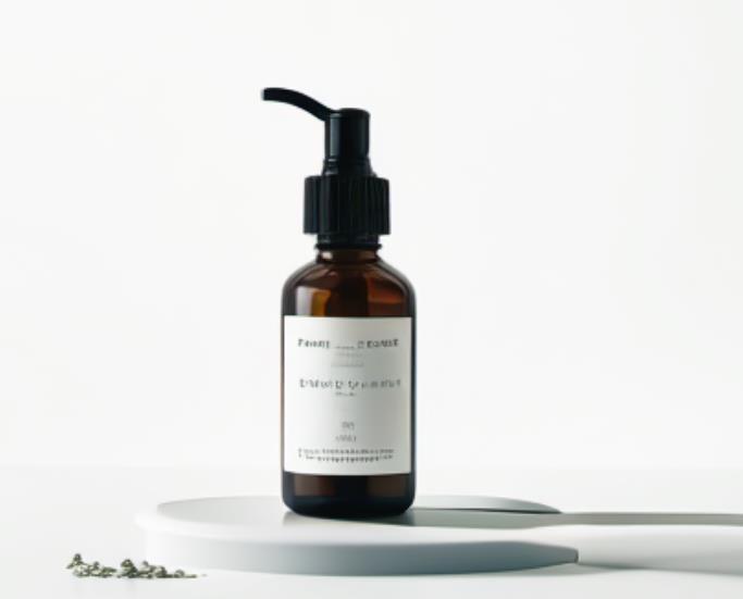 Loci&oacute;n hecha con un recipiente para mezclar. 