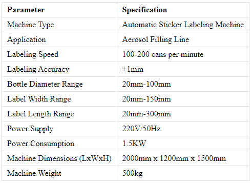 Especificaci&oacute;n de la m&aacute;quina etiquetadora de etiquetas adhesivas