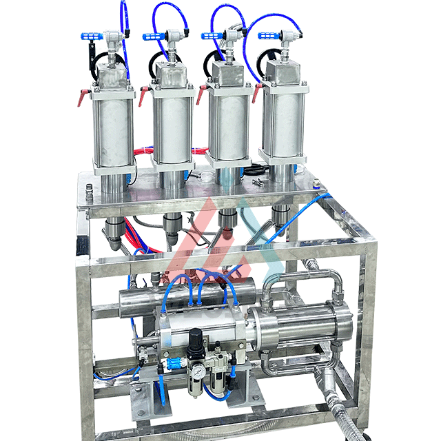 Línea de producción automática de máquina llenadora de aerosol Bov cuatro en uno