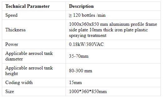 Cinta transportadora de inyecci&oacute;n de tinta para m&aacute;quina llenadora de aerosoles
