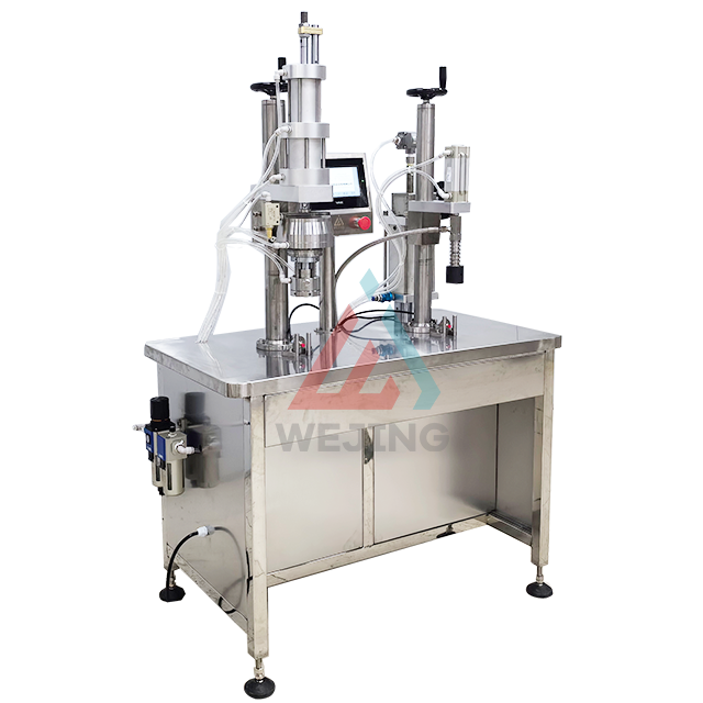 Llenadora de latas de aerosol semiautom&aacute;tica