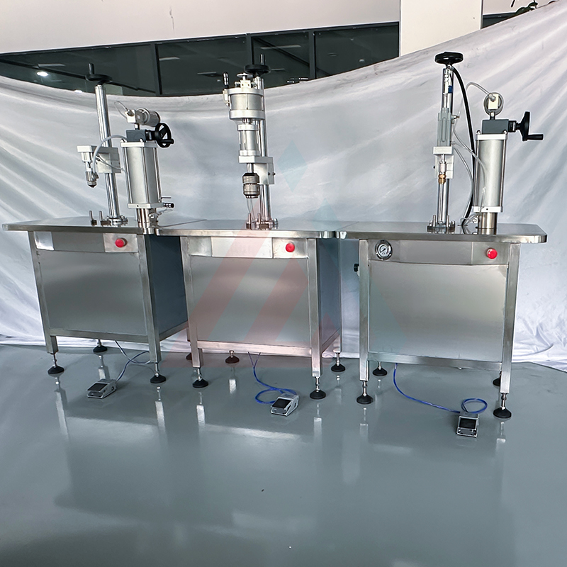 Máquina de llenado de espray corporal, desodorante en aerosol semiautomático, ambientador, a la venta