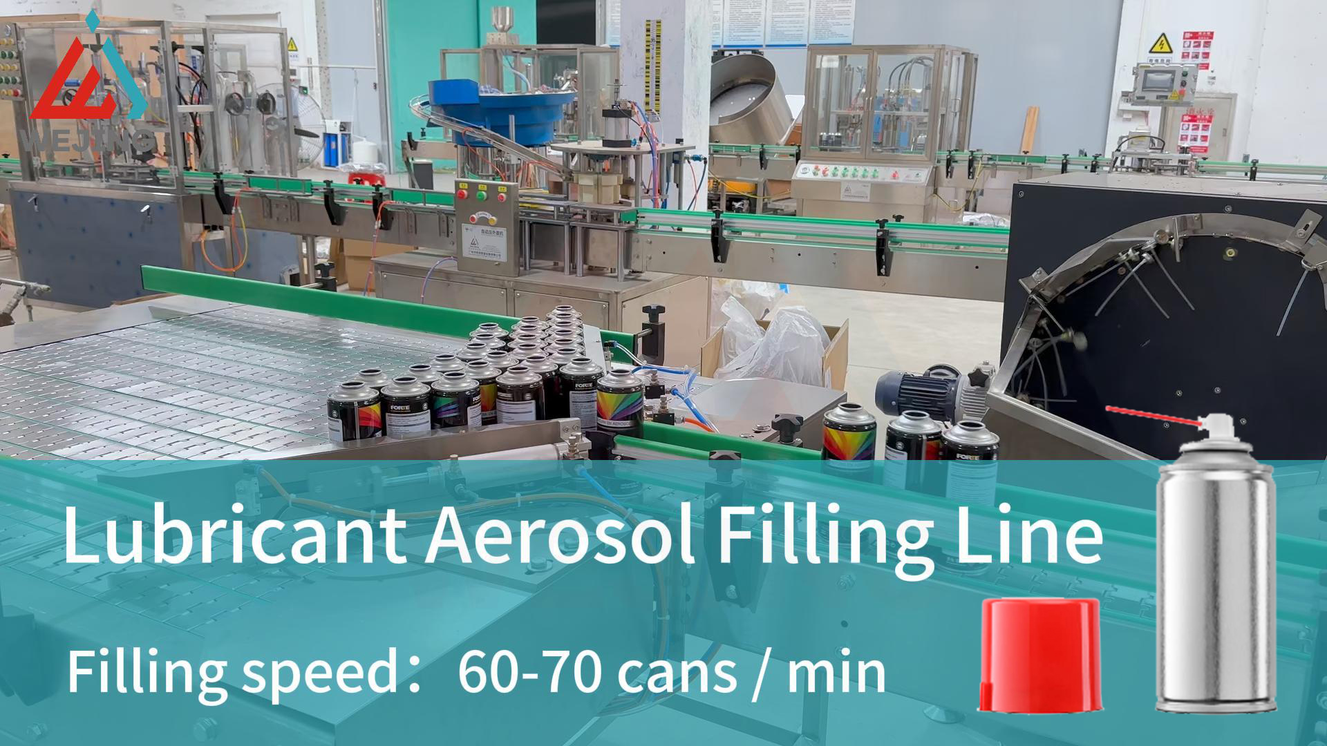 Línea de llenado de aerosoles lubricantes