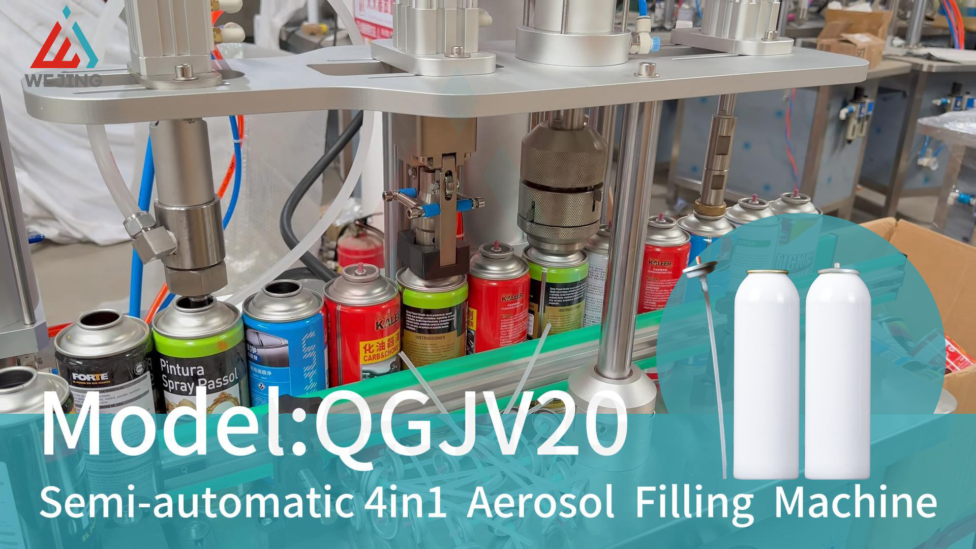 Máquina llenadora de aerosoles semiautomática de 4 pulgadas