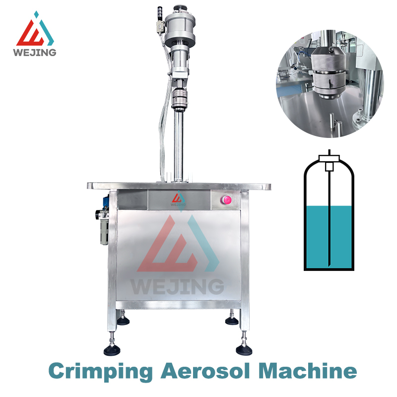 Máquina semiautomática de llenado y sellado de aerosoles para aerosol desinfectante de latas